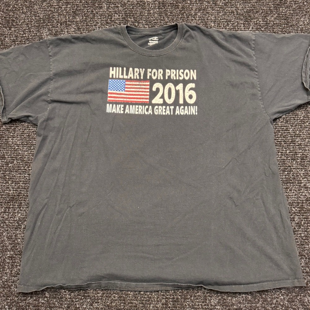 Port & Company Hillary For Prison 2016 MAGA Graphic T-Shirt Black Mens 4XL